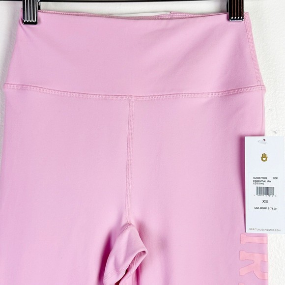 NWT Spiritual Gangster High Waist Logo Legging Paradise Pink XS - Picture 8 of 14